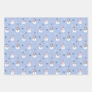 Schneemannpapier Geschenkpapier Set