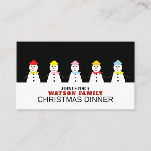 Schneemannparade, Weihnachtsfeier-Ticket-Einladung Begleitkarte