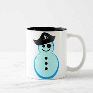 Schneemannpirat Zweifarbige Tasse