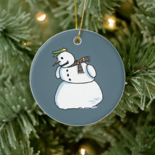 Schneemannsblauer Keramik Ornament