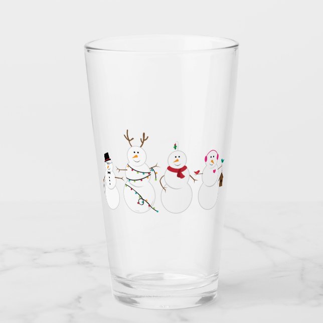 Schneemannsfreunde Glas (Vorderseite)