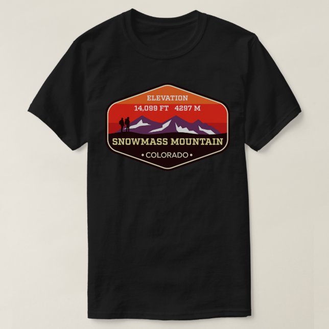 Schneemasse Colorado 14ers Bergsteigen T-Shirt (Design vorne)