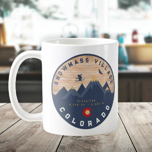 Schneemasse Colorado Flag Retro Sunset Ski Souveni Kaffeetasse
