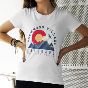 Schneemasse Colorado Flag Retro Sunset Ski Souveni T-Shirt
