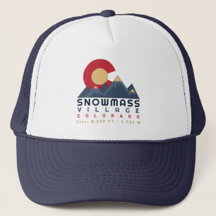 Schneemasse Colorado Flag Retro Sunset Ski Souveni Truckerkappe
