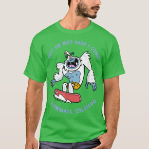 Schneemasse, Colorado Yeti Snowboarden Urlaub Kind T-Shirt