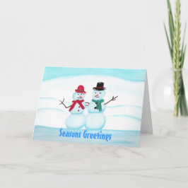 Schneemenschen, die Hi schwingen, Frohe Festtage-K Feiertagskarte