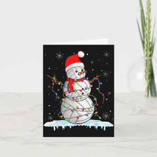 Schneemies Santa Lichter Weihnachtsmann Volleyball Karte