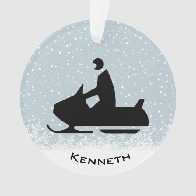 Schneemobil-Acrylschmuck Ornament (Vorderseite)