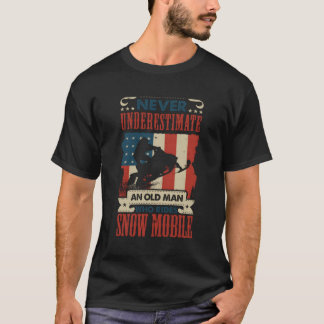 Schneemobil alter Mann Winter Motor Schlitten Schn T-Shirt