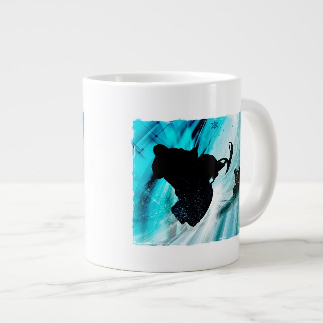 Schneemobil auf Icy Trails Jumbo-Tasse (Vorderseite Rechts)