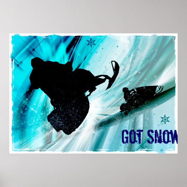 Schneemobil auf Icy Trails Poster (Vorne)