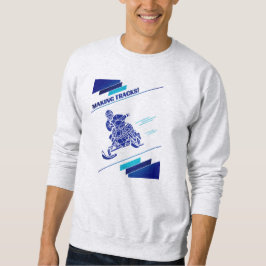 Schneemobil-blaue Wintersport-T - Shirt