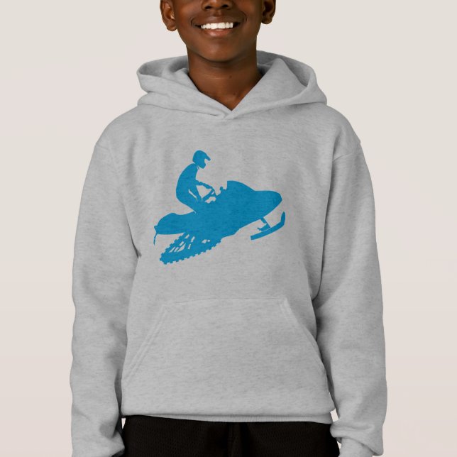 Schneemobil/Blauer Schlitten Hoodie (Vorderseite)