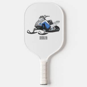 Schneemobil Cartoon-Illustration Pickleball Schläger