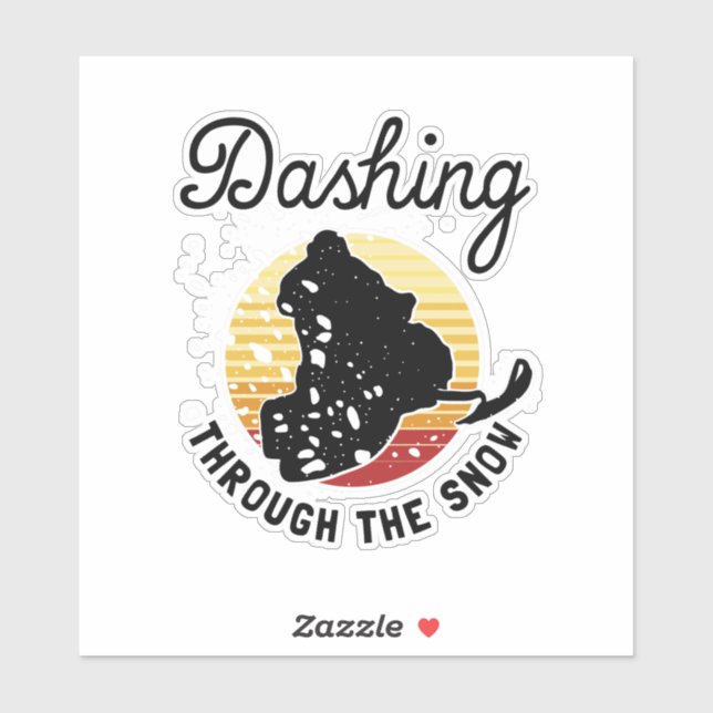 Schneemobil - durch den Schnee stürzen Aufkleber (Blatt)