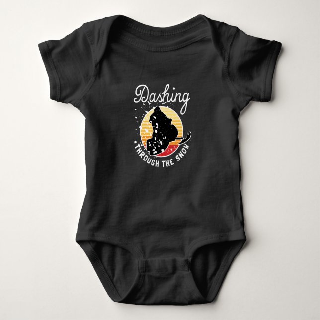 Schneemobil - durch den Schnee stürzen Baby Strampler (Vorderseite)