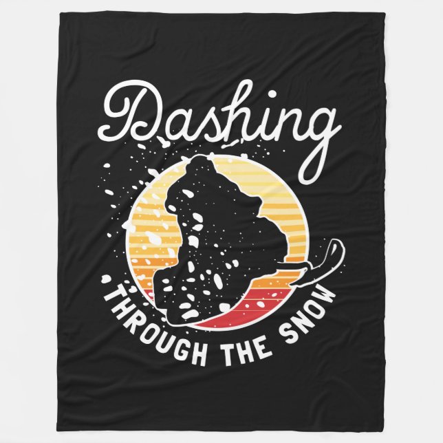 Schneemobil - durch den Schnee stürzen Fleecedecke (Vorderseite)