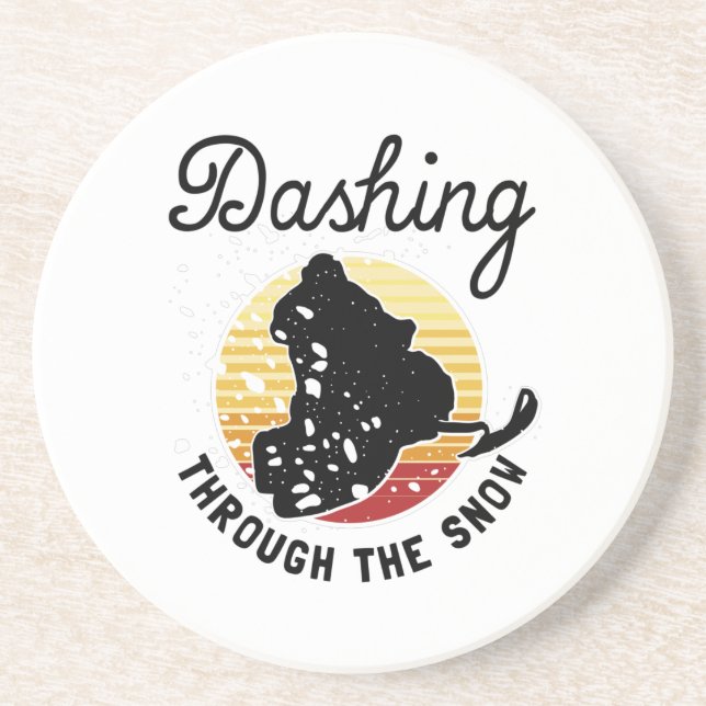 Schneemobil - durch den Schnee stürzen Getränkeuntersetzer (Vorne)