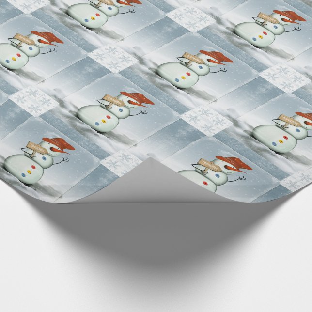 Schneemobil Geschenkpapier (Ecke)