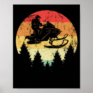 Schneemobil im Retro-Stil Schnee Winter Vintage Poster