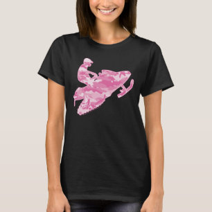 Schneemobil in rosa Camouflage T-Shirt