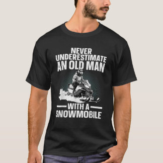 Schneemobil Kunst für Männer Opa Schneemobilfahren T-Shirt