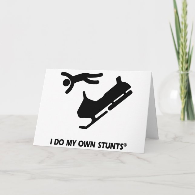 Schneemobil meine eigenen Stunts Feiertagskarte (Vorderseite)