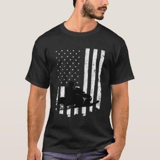 Schneemobil mit beängstigender amerikanischer Flag T-Shirt