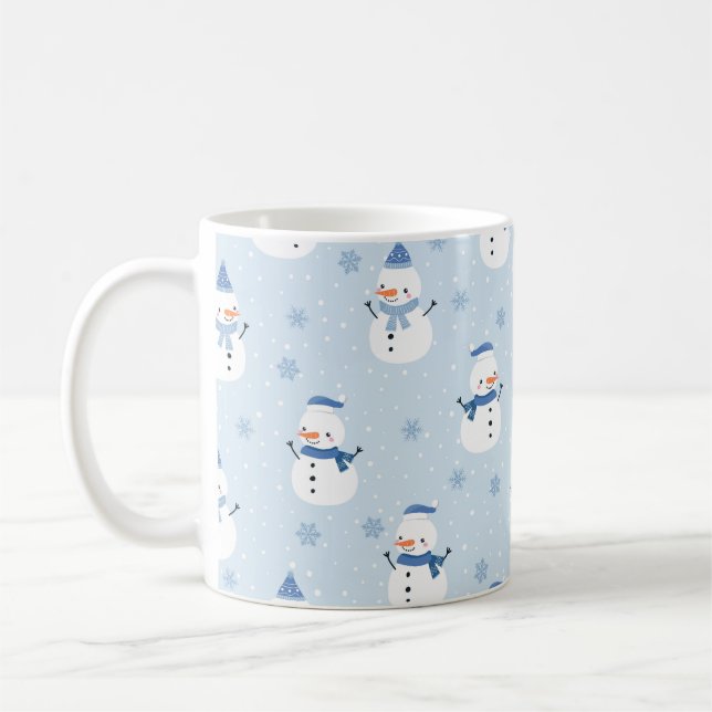 Schneemobil-Muster, Winter Hintergrund, Winter  Kaffeetasse (Links)