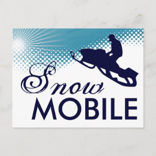 Schneemobil Postkarte