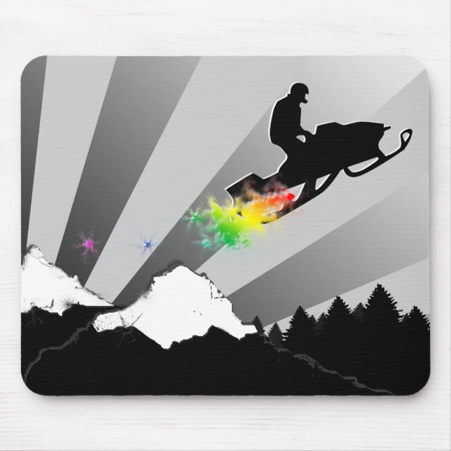 Schneemobil. Pulverschnee. Mousepad (Vorne)