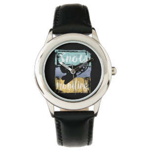 Schneemobil Retro Style Snowmobiling Armbanduhr