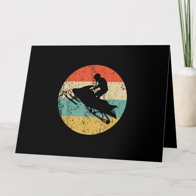 Schneemobil Retro Style Snowmobiling Karte (Vorderseite)