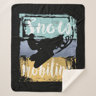 Schneemobil Retro Style Snowmobiling Sherpadecke
