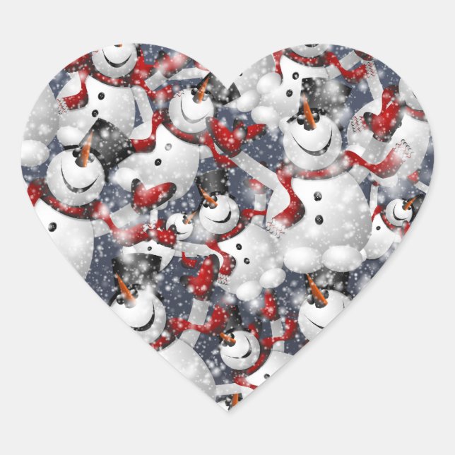 Schneemobil-Sticker Herz-Aufkleber (Vorderseite)