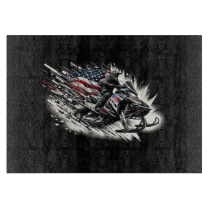 Schneemobil T Schneemobilfahren Freiheit Flagge La Schneidebrett