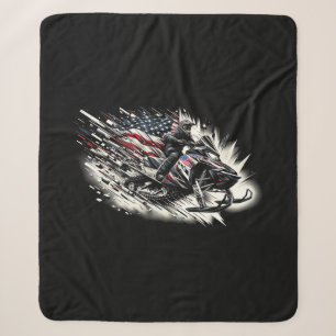 Schneemobil T Schneemobilfahren Freiheit Flagge La Sherpadecke