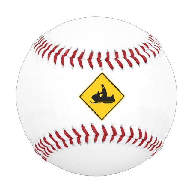 Schneemobil-Warnschnee Winter Baseball (Vorderseite)