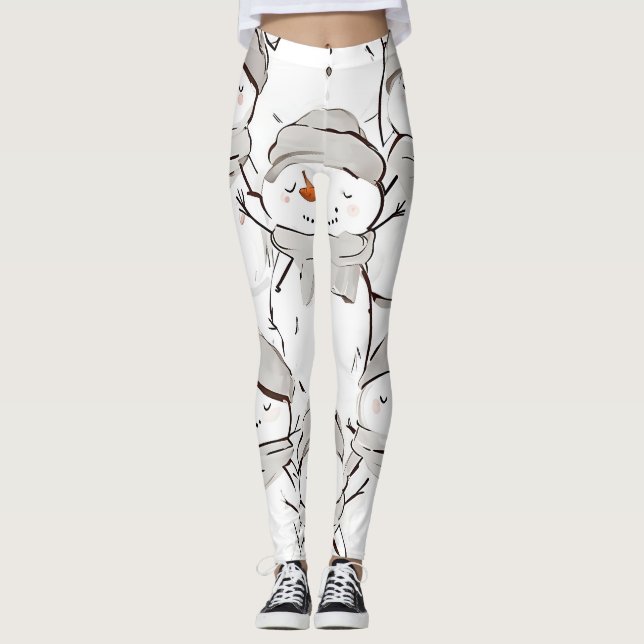 Schneemobildmuster Leggings (Vorderseite)