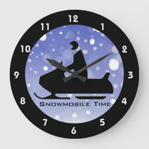 Schneemobile Design-Uhr Große Wanduhr