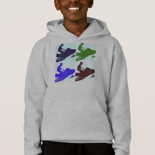 Schneemobile Pop Kunst Hoodie