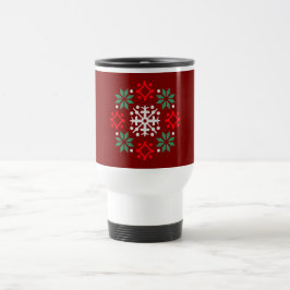 Schneemuster-Weihnachtspullover Geometrisches XMas Reisebecher