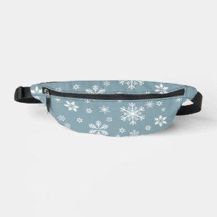 Schneemuster, Weiße Schneeflocken, Schnee, Grau Bauchtasche
