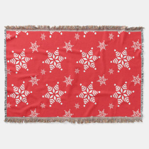 Schneemuster, Weiße Schneeflocken, Schnee, Rot Decke