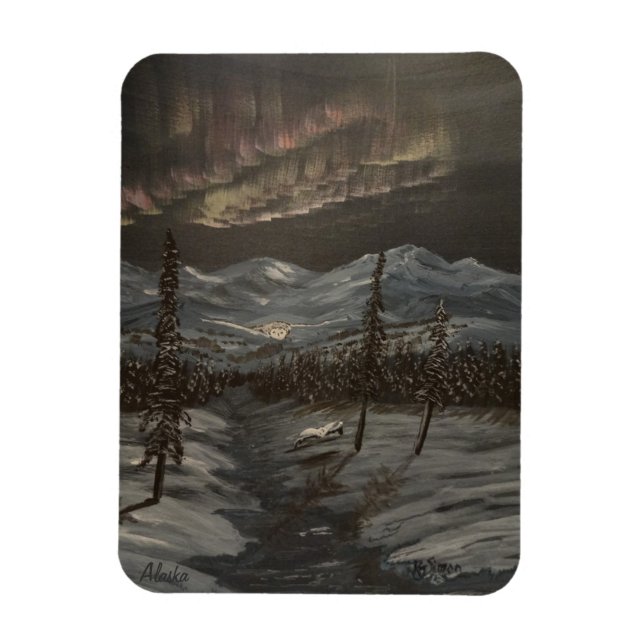 Schneeöle und Nordlichter Magnet (Vertikal)