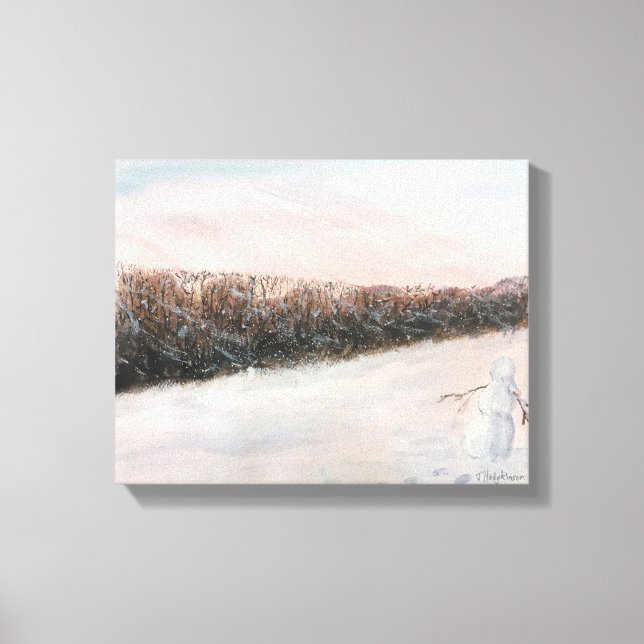 SCHNEEPERSON WATERCOLOR LEINWANDDRUCK (Vorderseite)