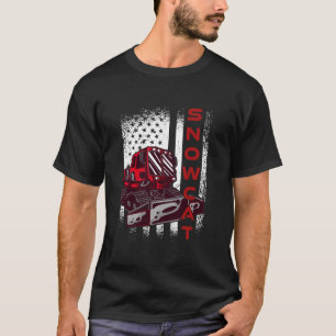 Schneepfleger Cool Snowcat Wintersport US-Flagge T-Shirt