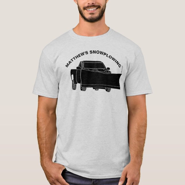 Schneepflug Lieferwagen LKW mit Pflugschnee T-Shirt (Vorderseite)