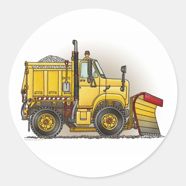 Schneepflug LKW Kids Sticker (Vorderseite)